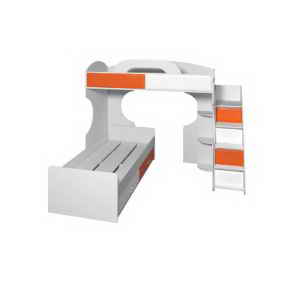 Кровать двухъярусная с полками Мурка-МДФ